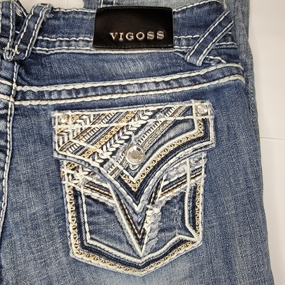 Vigoss The New York Capri Vintage Wash Embellished Flap Pocket Size 3/4 **** - Picture 4 of 13